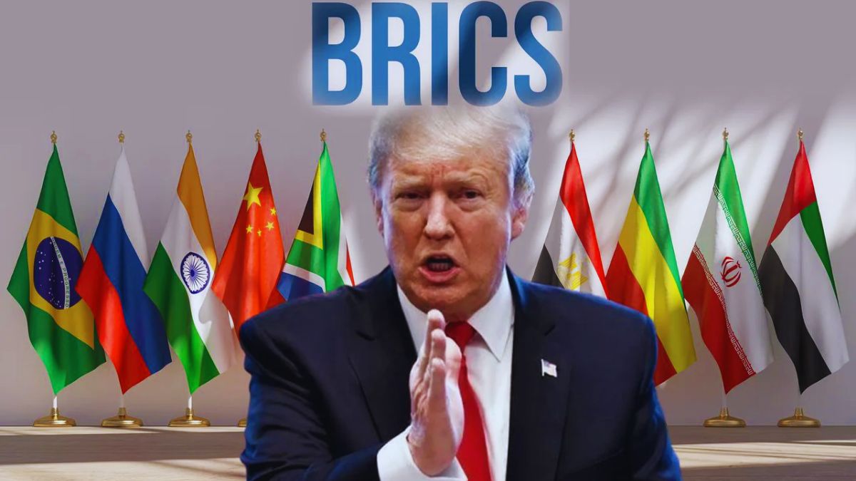 Donald Trump BRICS statement, BRICS de-dollarisation, US dollar dominance, BRICS currency plan, Trump tariffs on BRICS, India BRICS position, Trump news 2025, BRICS bloc members, US foreign policy